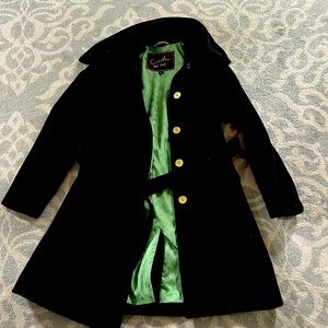Coach wool overcoat with green lining XS